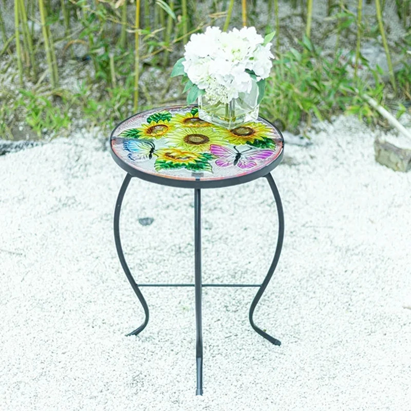 Glass plant stand table hotsell